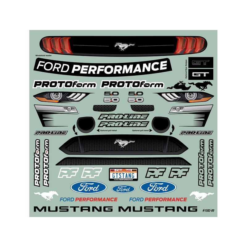 Proline 1/8 2021 Ford Mustang Clear Body: Fits ARRMA Vendetta