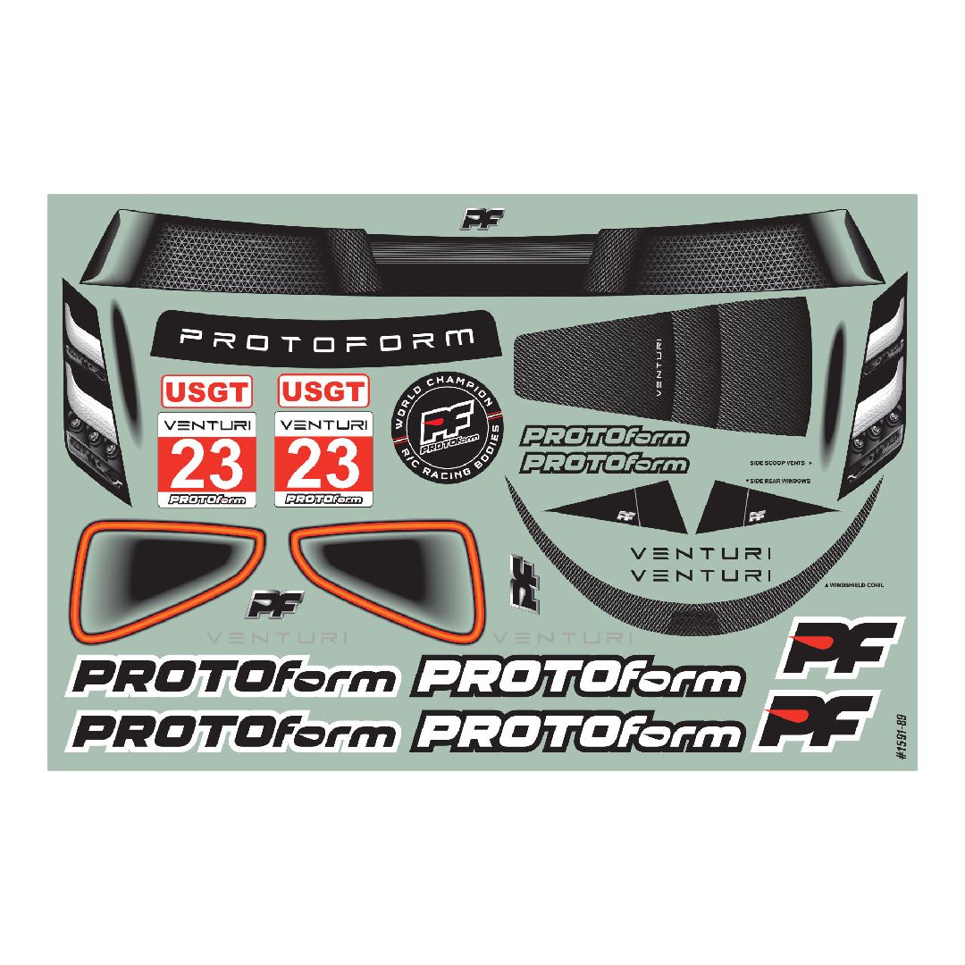 Protoform 1/10 Venturi GT Clear Body for 190mm TC