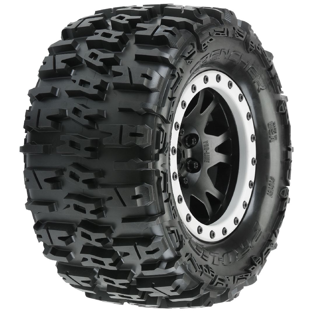 Pro-Line Trencher 4.3" Pro-Loc Tires on Black Wheels (2)