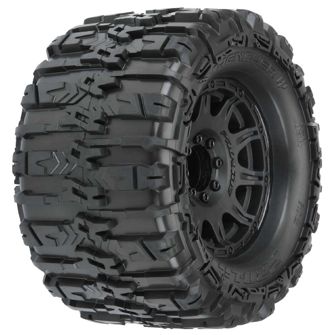 Pro-Line Trencher 3.8" BELTED Tires on Black Rem Hex Whls (2)