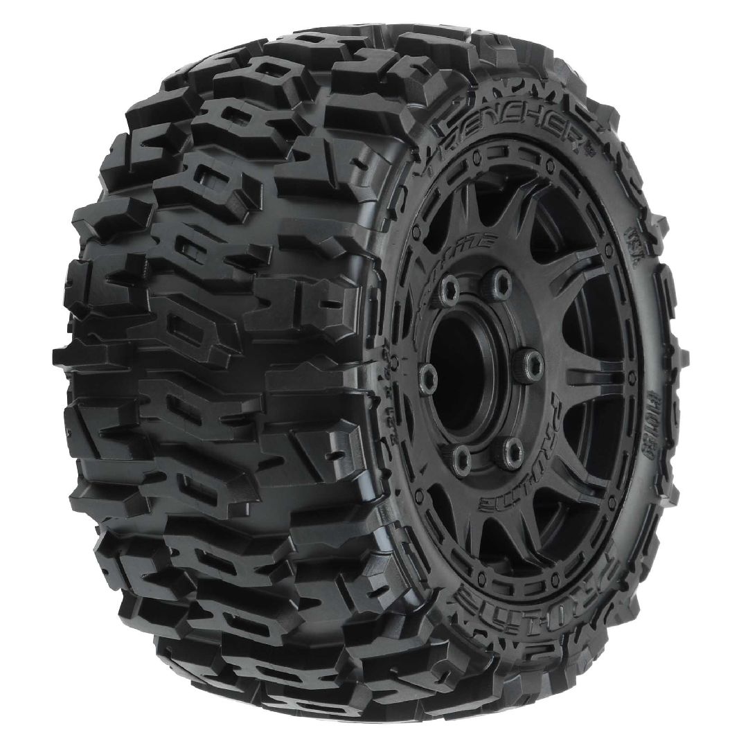 Pro-Line Trencher LP 2.8" Tires on Black Rem Hex Whls (2)