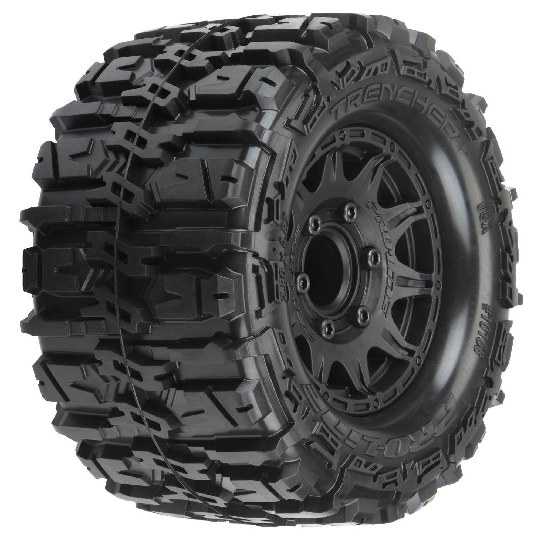 Pro-Line Trencher 2.8" BELTED Tires on Black Rem Hex Whls (2)
