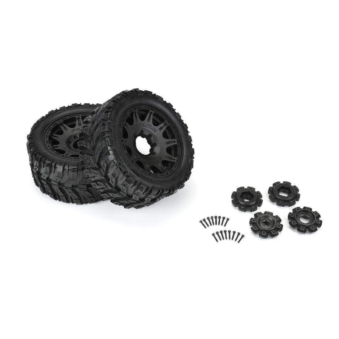 Pro-Line 1/6 Masher X HP BELTED F/R 5.7" Tires Mounted Black - Click Image to Close
