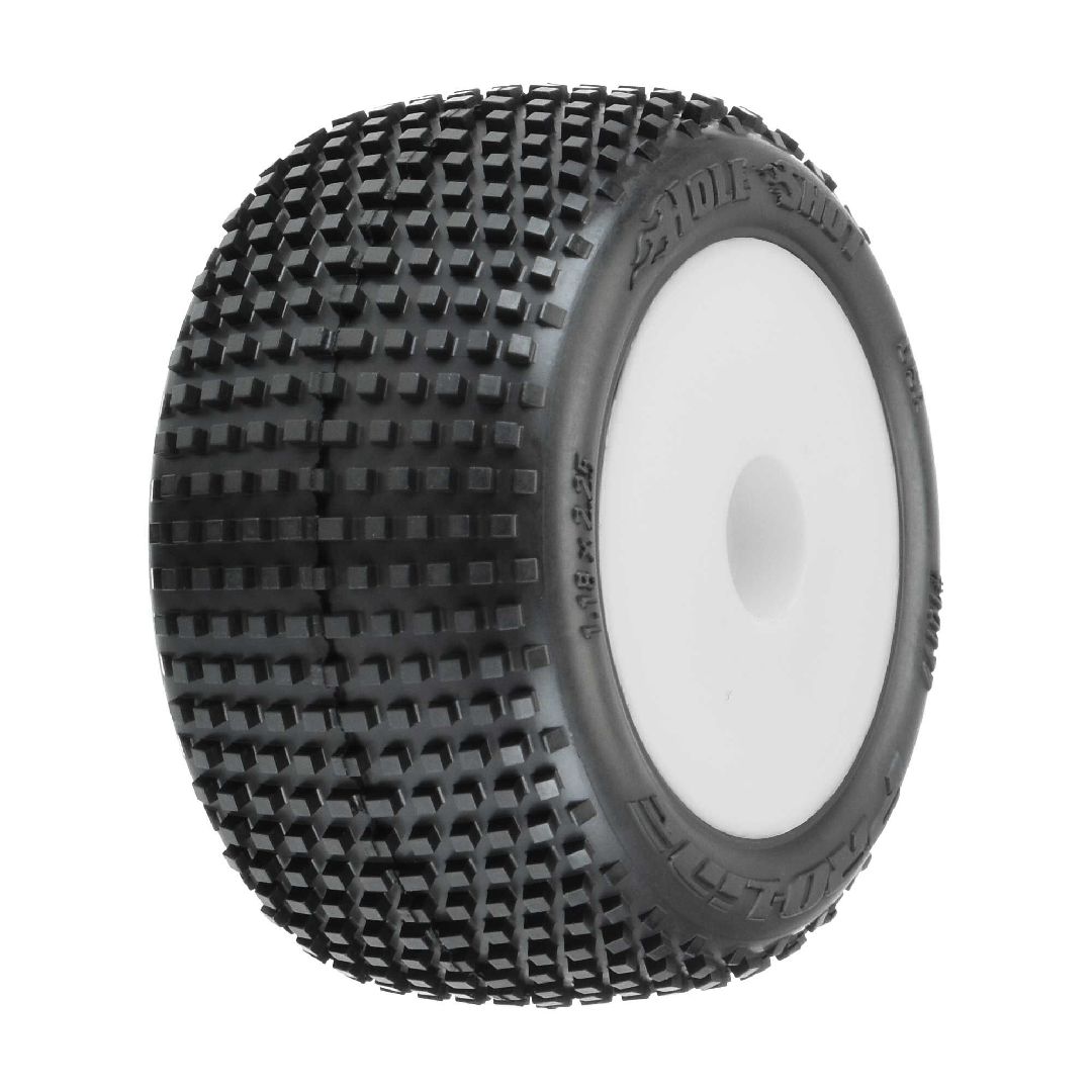 Pro-Line Hole Shot 2.0" Tires on White Wheels (2)