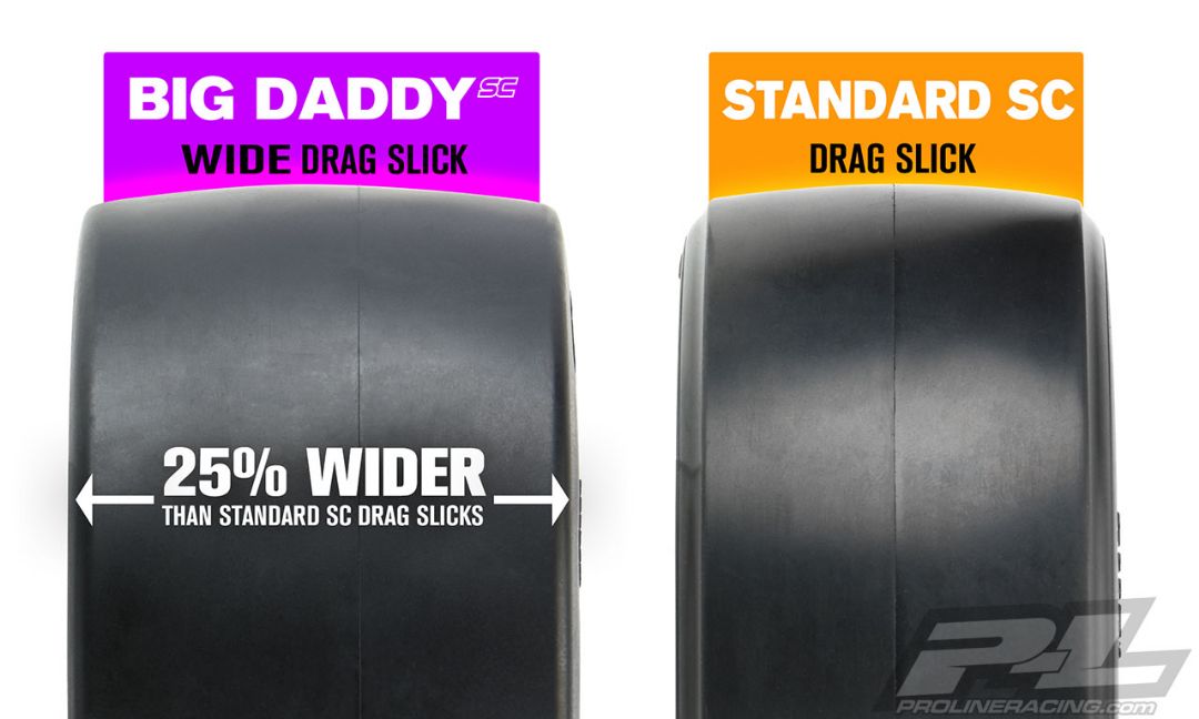 Pro-Line Big Daddy Wide Drag Slick SC MC for SC Rear - Click Image to Close