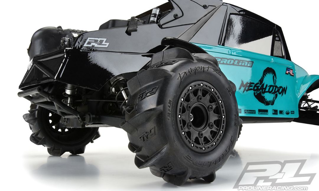 Pro-Line Dumont Paddle SC 2.2"/3.0" Tires Mtd Raid Blk Whls (2) - Click Image to Close