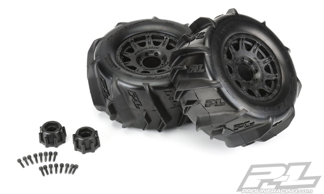 Pro-Line Dumont 3.8" Paddle Tires Mnted Raid Black 17mm Whls (2)