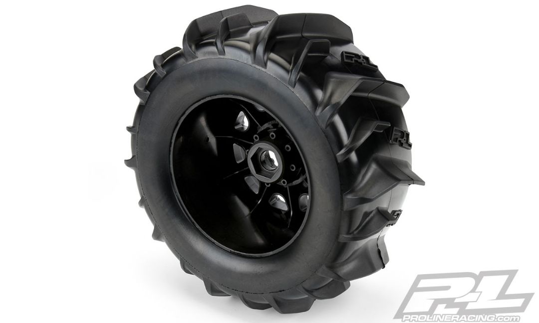 Pro-Line Dumont 3.8" Paddle Tires Mnted Raid Black 17mm Whls (2)