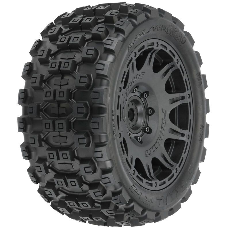 Pro-Line 1/6 Badlands MX57 F/R 5.7" Tires Mounted Black (2)