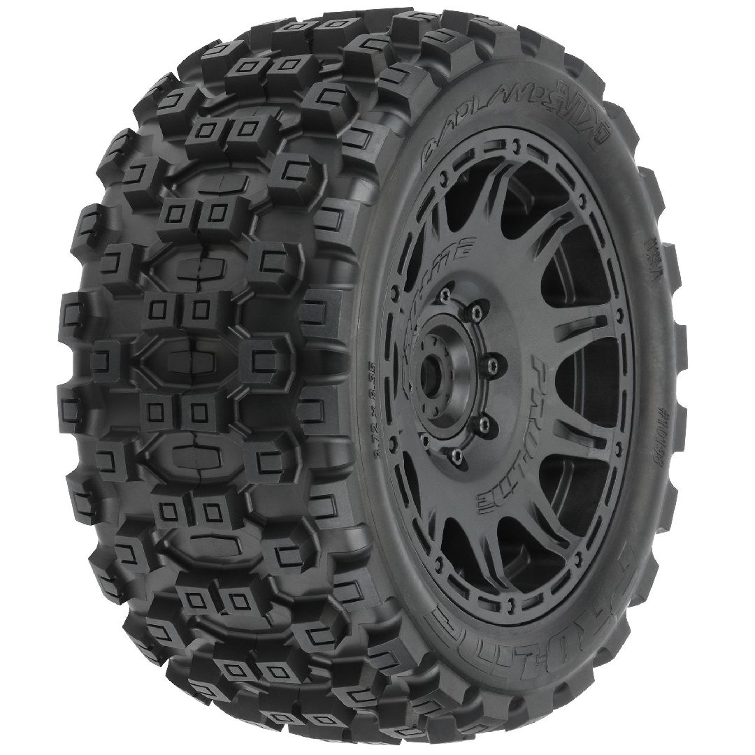 Pro-Line Badlands 5.7" Tires on Rem 24mm Hex Whls F/R (2)
