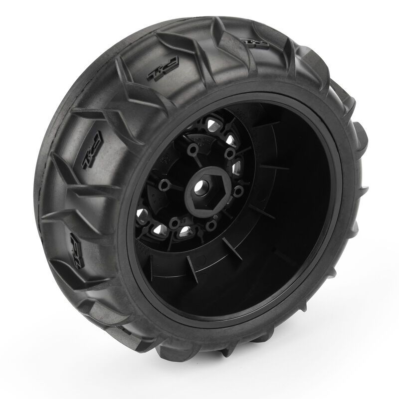 Pro-Line Dumont SCT Front Tires Mounted on Raid Black Wheels (2) - Click Image to Close