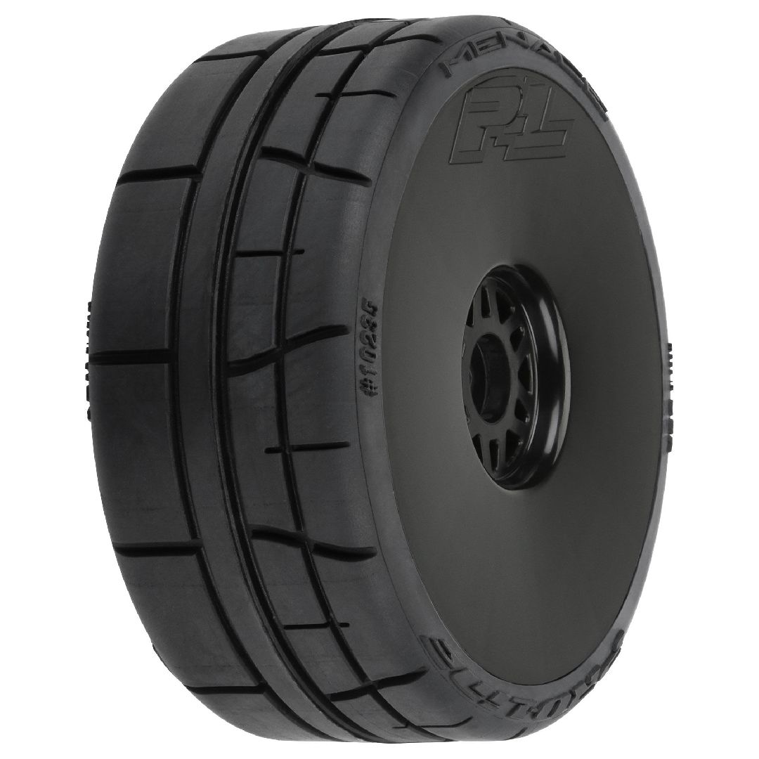 Pro-Line Menace BELTED Tires on Mach 10 Black 17mm Wheels (2)