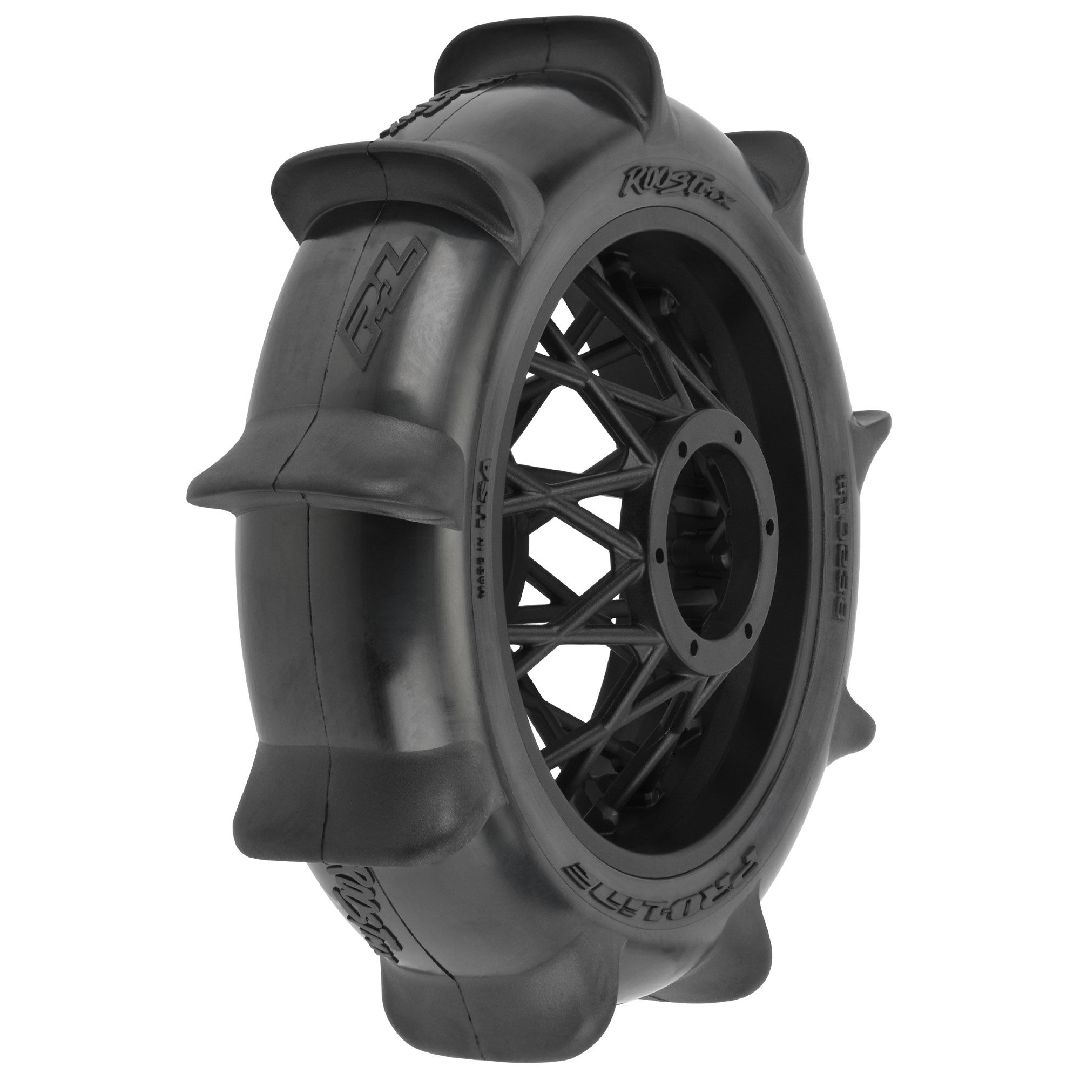 Pro-Line Roost MX Paddle Motorcycle Tire on Black Wheel