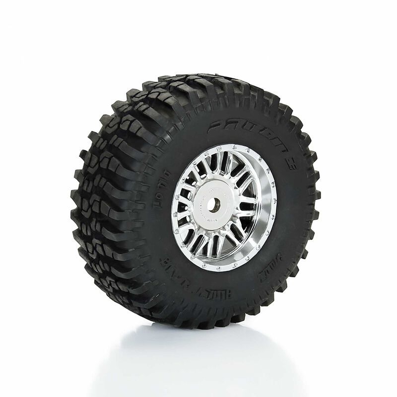 Pro-Line Flat Mounted Iron F/R Tires 12mm Hex Chrome Diablo (4)