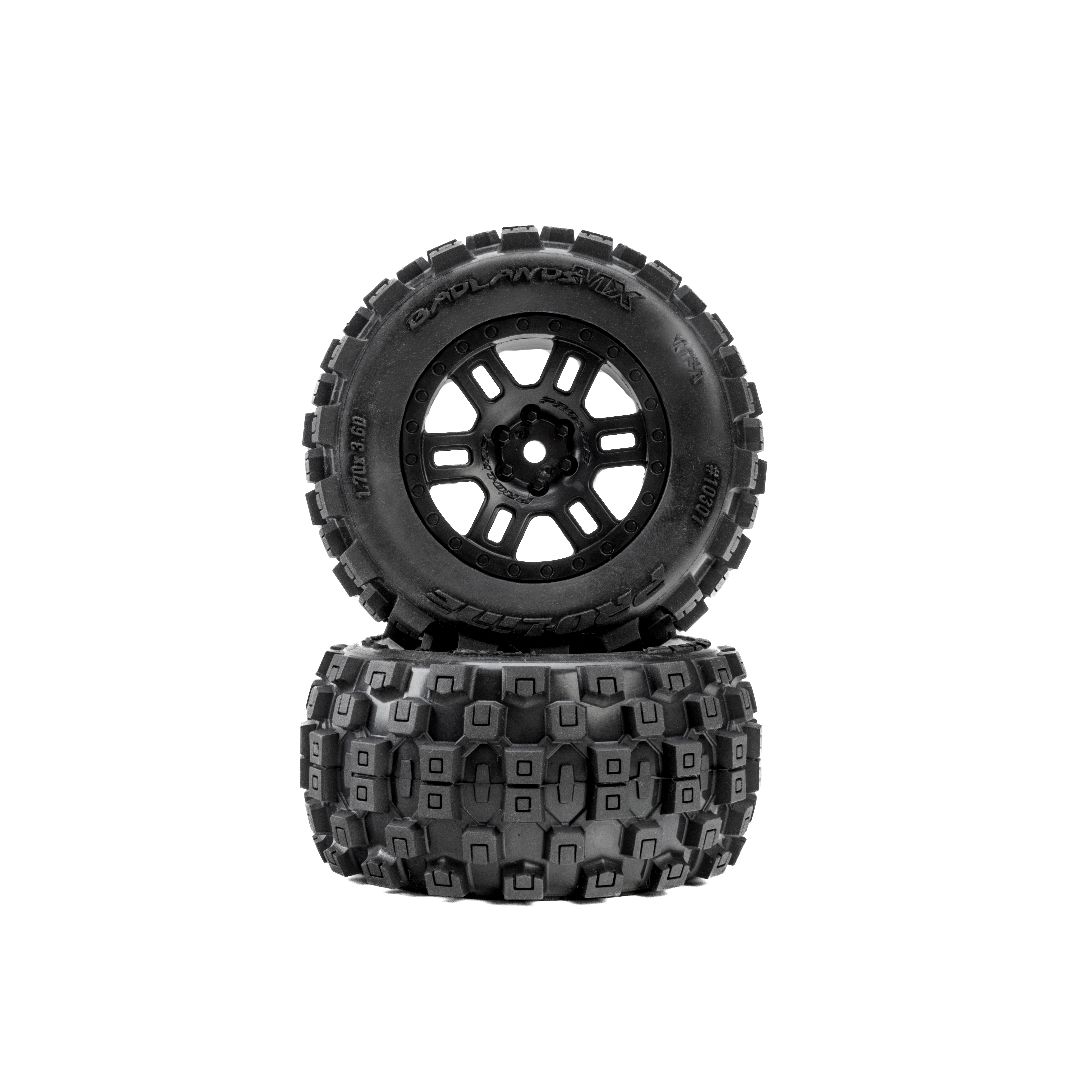 Pro-Line Badlands 2" Tires on Split6 (2) for ARRMA MINI KRATON