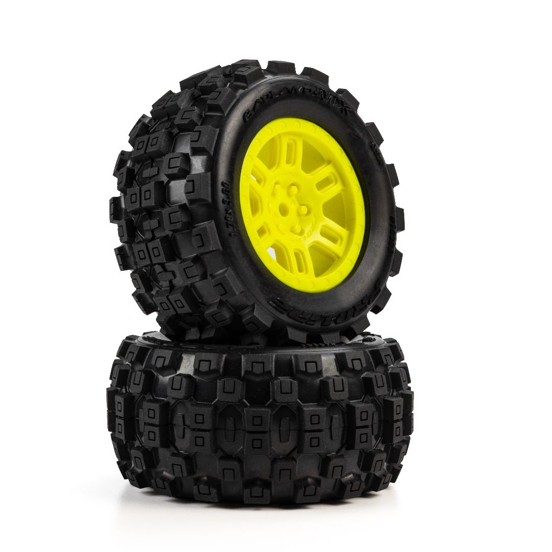 Pro-Line Badlands MX MT Tires MTD Split Six Mini KRATON Yellow