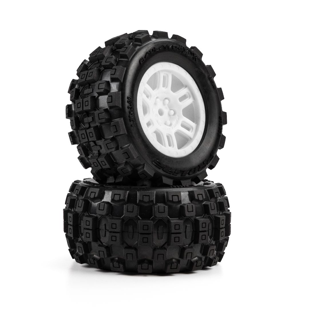 Pro-Line Badlands MX MT Tires MTD Split Six Mini KRATON White