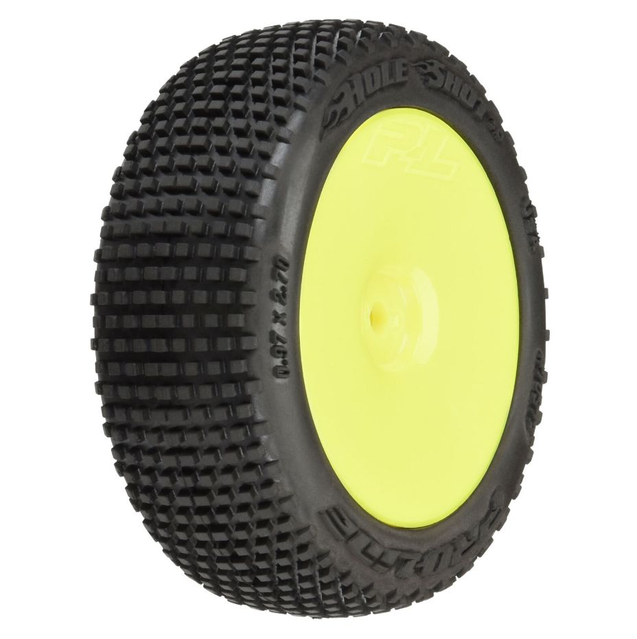Pro-Line Hole Shot 3.0 Buggy Tires MTD Velocity Yellow Wheels