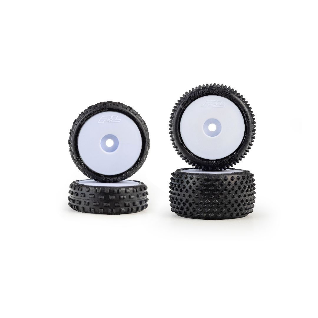 Pro-Line Wedge Front/Prism Rear Tires MTD Losi Micro-B White