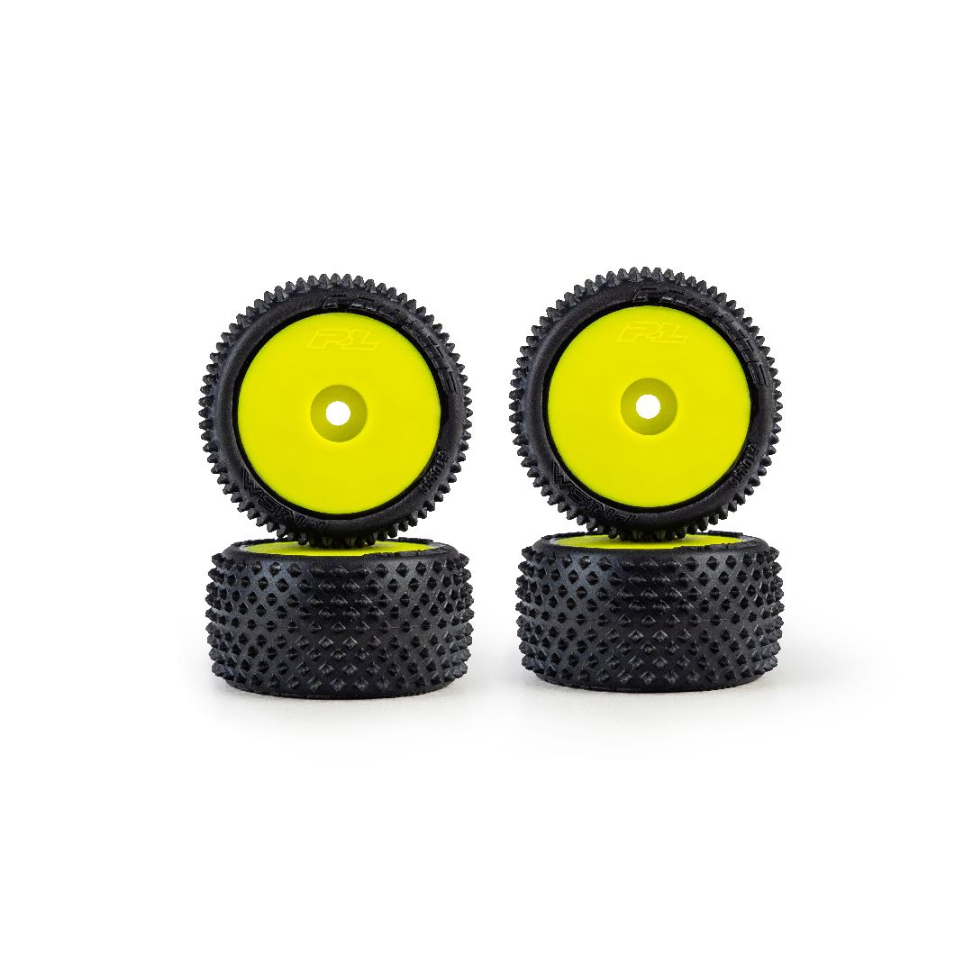 Pro-Line Prism F/R Tires Mounted 7mm: Losi Micro-T (4) - Yellow