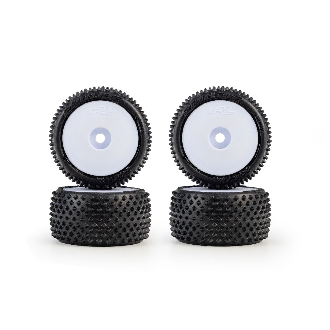 Pro-Line Prism F/R Tires Mounted 7mm: Losi Micro-T (4) - White