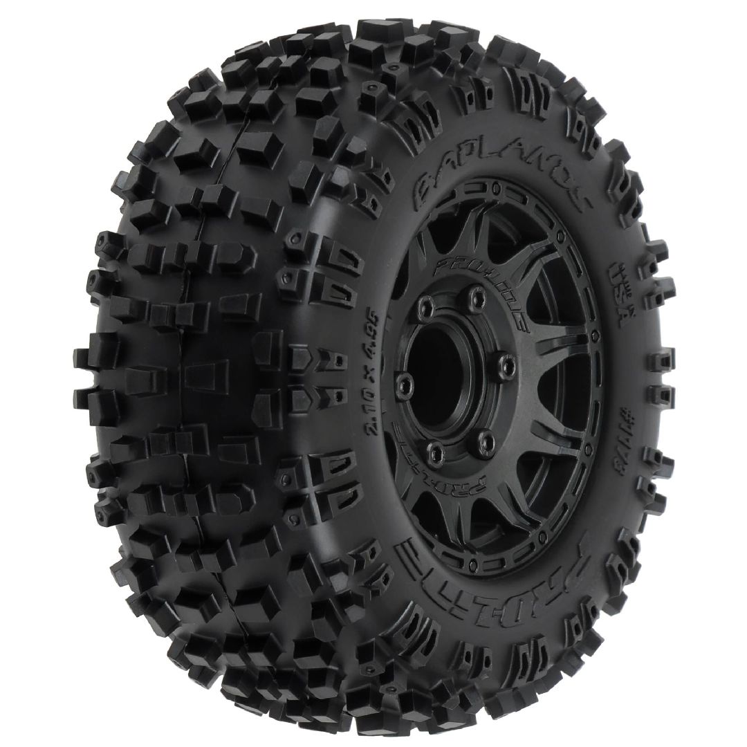 Pro-Line Badlands 2.8" Tires on Black Removable Hex Wheels (2)