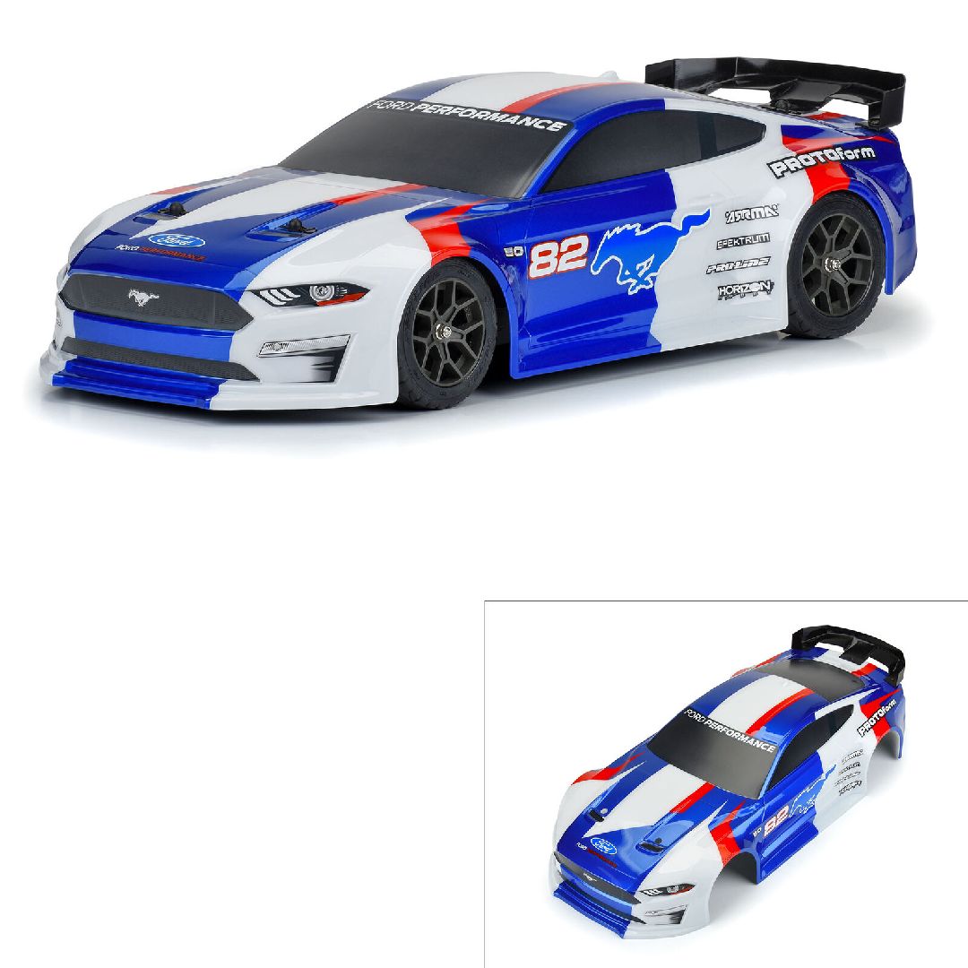 Pro-Line 1/8 Mustang Body & Wing (Blue): Vendetta