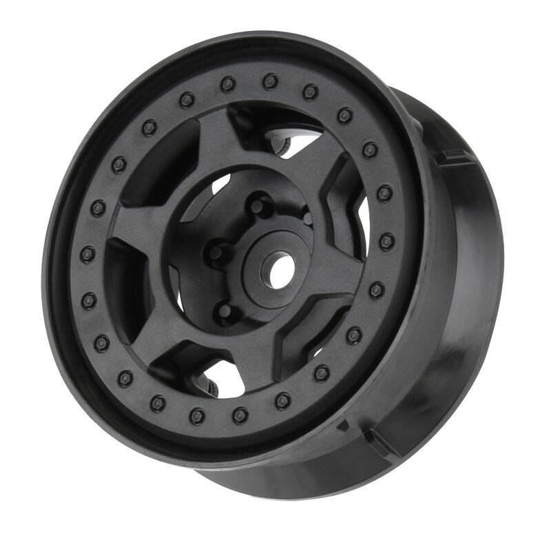 Pro-Line Holcomb 1.9" Black Plastic Internal Bead-Loc Wheels (2)