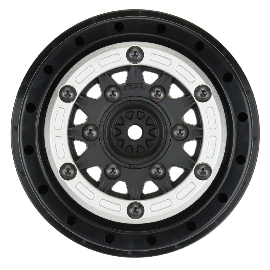 Pro-Line 2.2"/3.0" Silver/Black Bead-Loc Rem Hex Wheels (2)