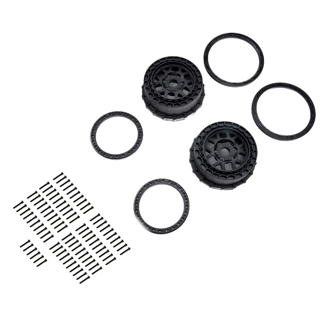 Pro-Line Wheel and Beadlock Set, Black (2): 5IVE-T 3.0