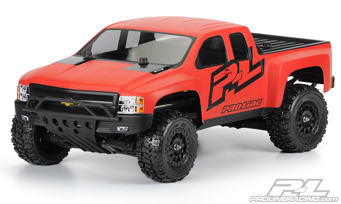 Pro-Line Chevy Silverado HD Clear Body for Slash, Slash 4x4 & PRO-Fusion SC 4x4 (with extended body mounts)