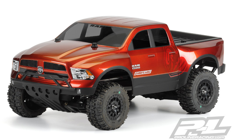 Pro-Line 2013 Ram 1500 True Scale Clear Body for Slash 2wd, Slash 4x4 & PRO-Fusion SC 4x4 (with extended body mounts)