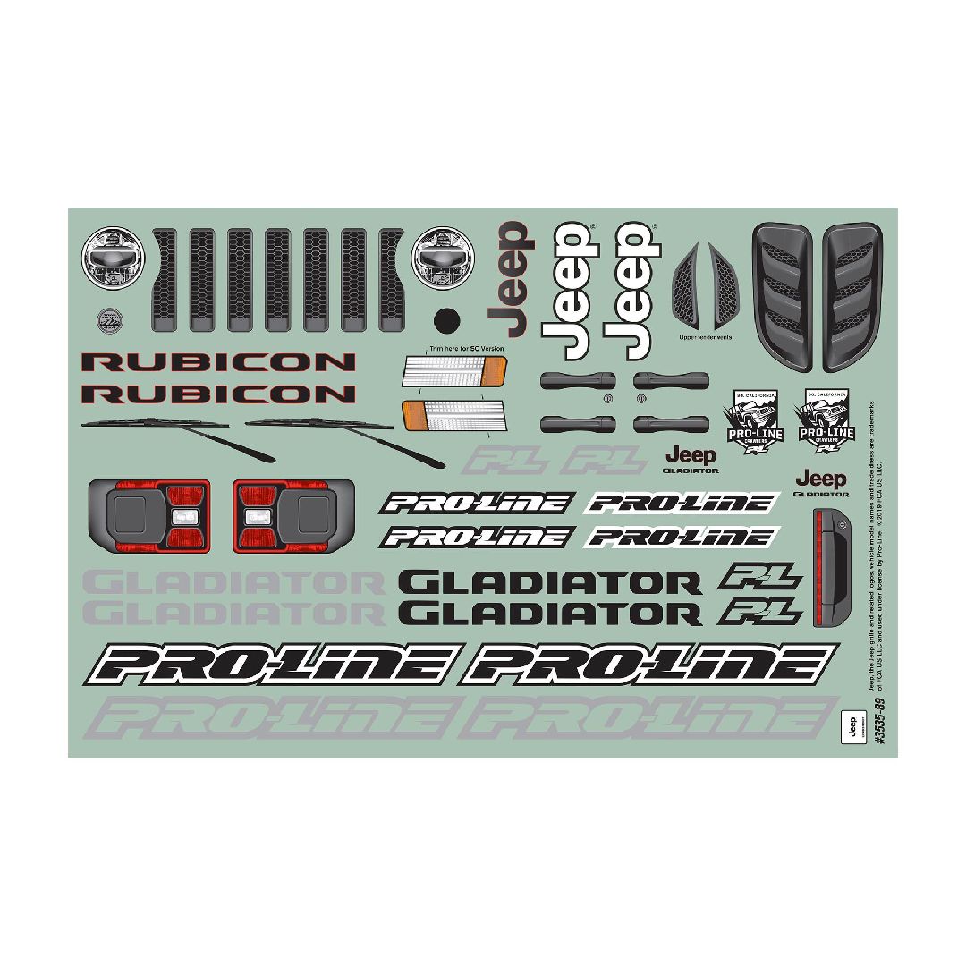 Pro-Line Jeep Gladiator Rubicon Clear Body for Slash 4x4