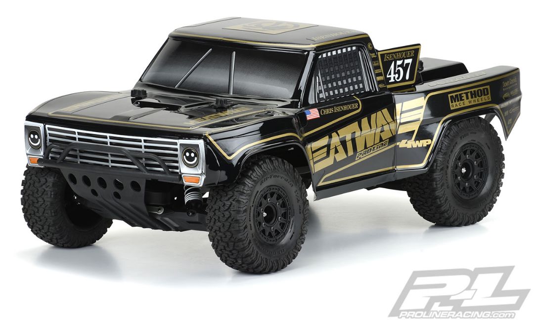 Pro-Line Pre-Cut 1967 Ford F-100 Race Truck Heatwave Edition Tough-Color (Black) Body for Slash 2wd, Slash 4x4 & PRO-Fusion SC 4x4 (with extended body mounts)