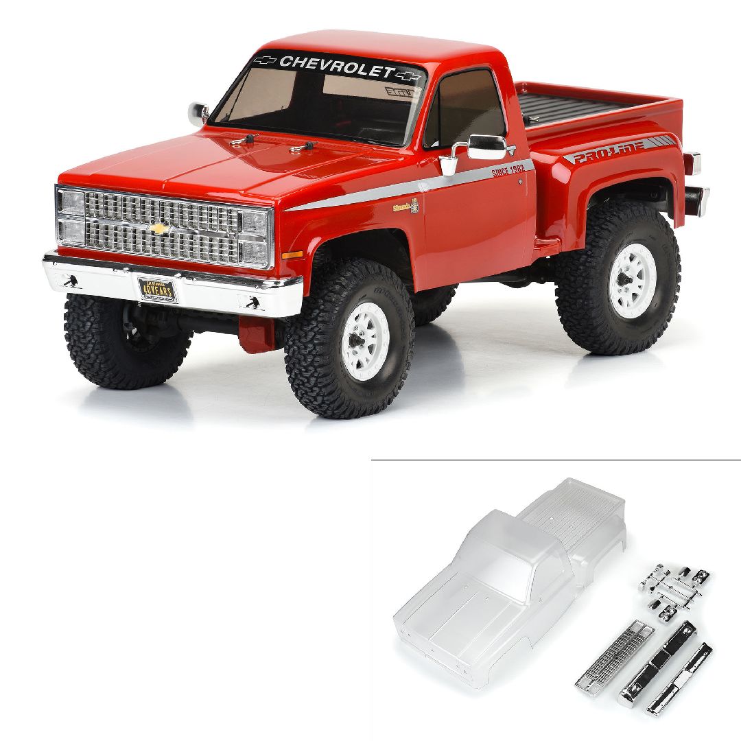 Pro-Line 1982 Chevy K-10 Clear Body Set w/Scale Molded Accs