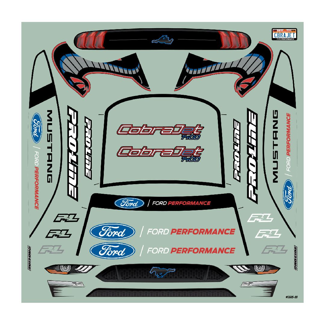 Pro-Line 1/16 '21 Mustang Cobra Jet Clr Bdy: Losi Mini Drag