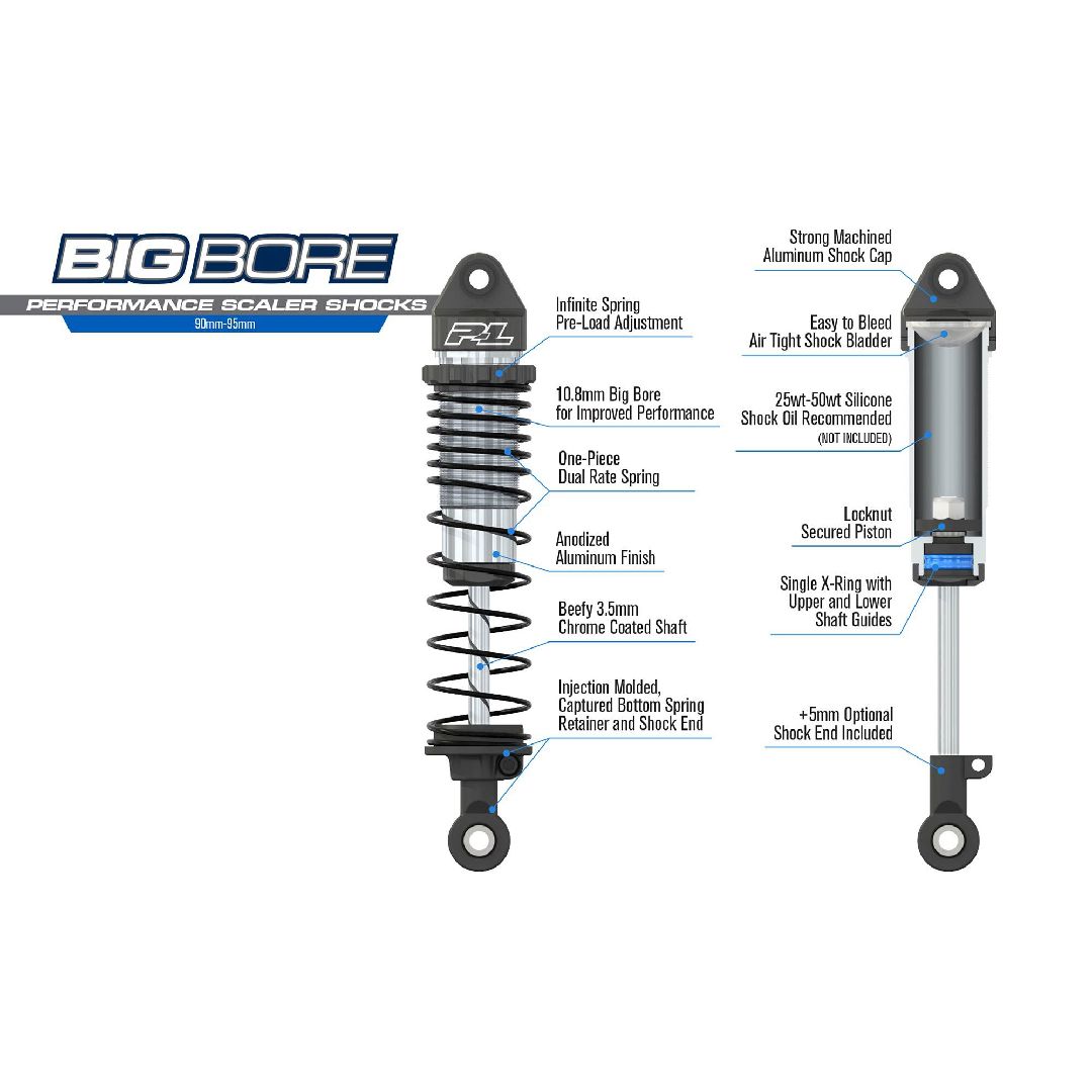 Pro-Line Big Bore Scaler Shocks (90mm-95mm) F/R