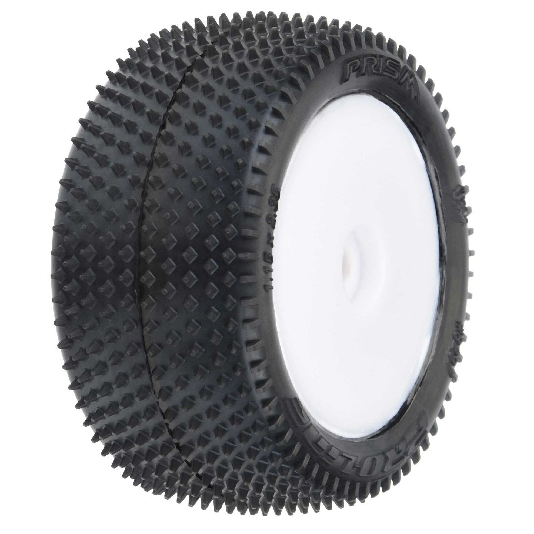 Pro-Line Prism Carpet Mini-B Tires on White Wheels (2)
