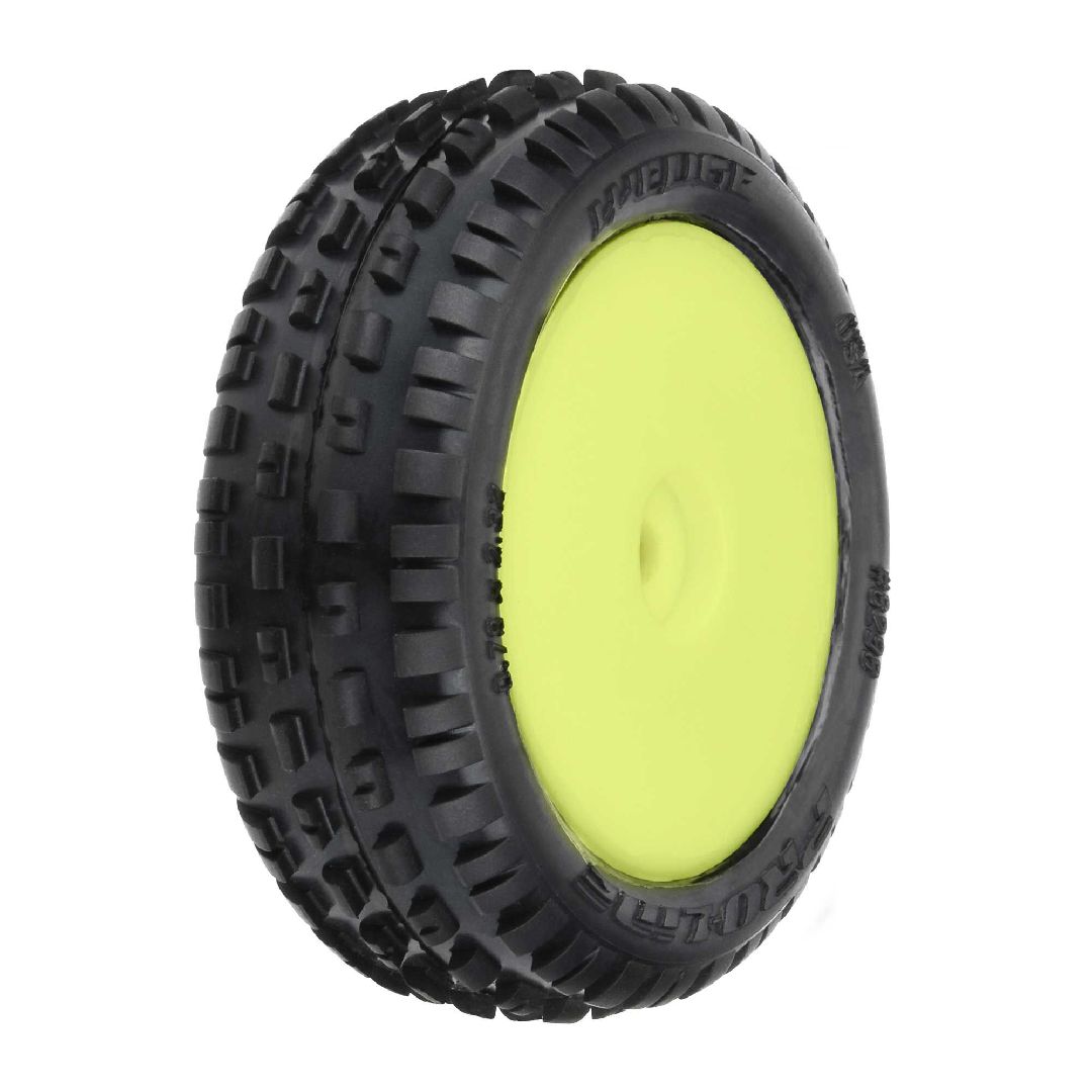 Pro-Line Wedge Carpet Mini-B Tires on Yellow Wheels (2)