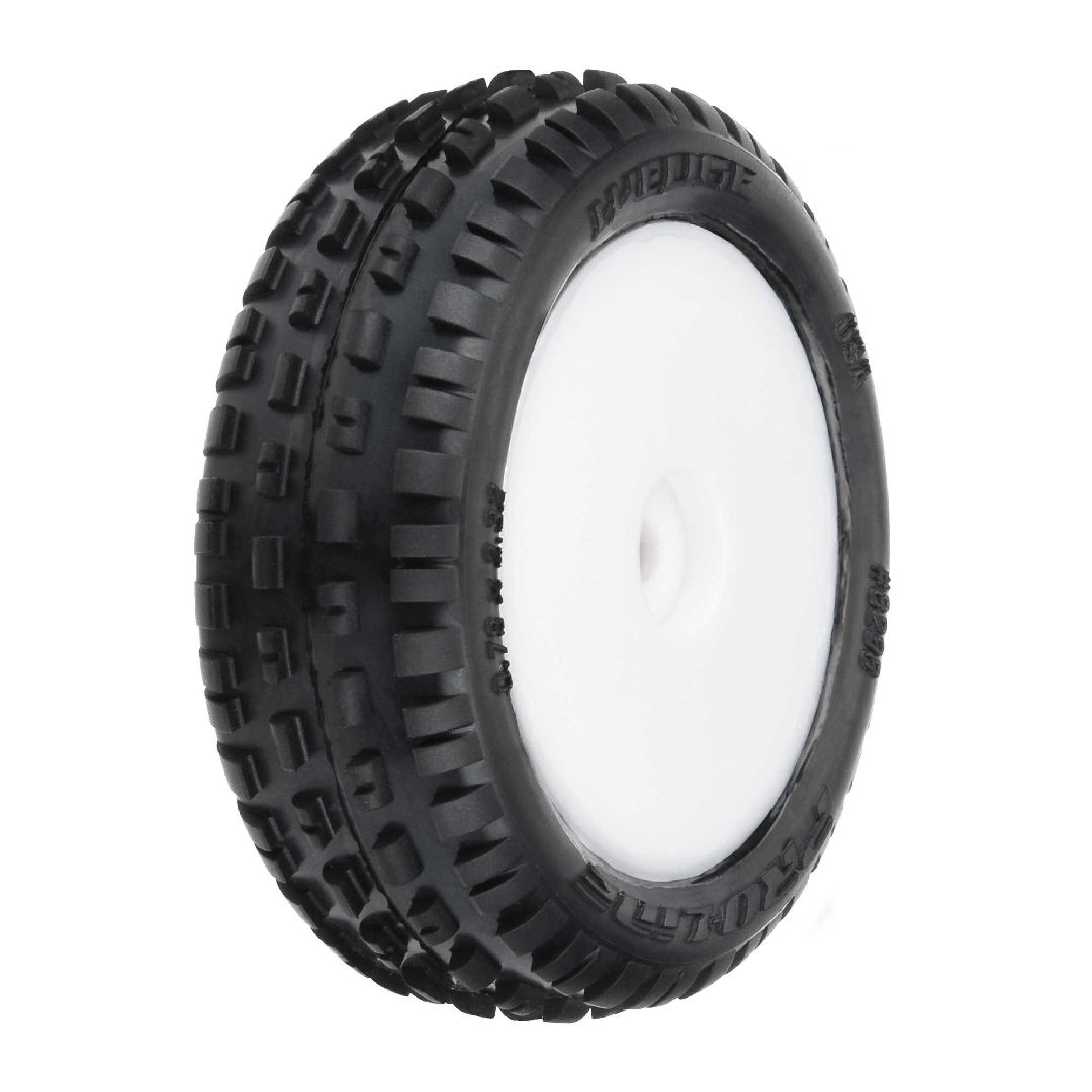 Pro-Line Wedge Carpet Mini-B Tires on White Wheels (2)