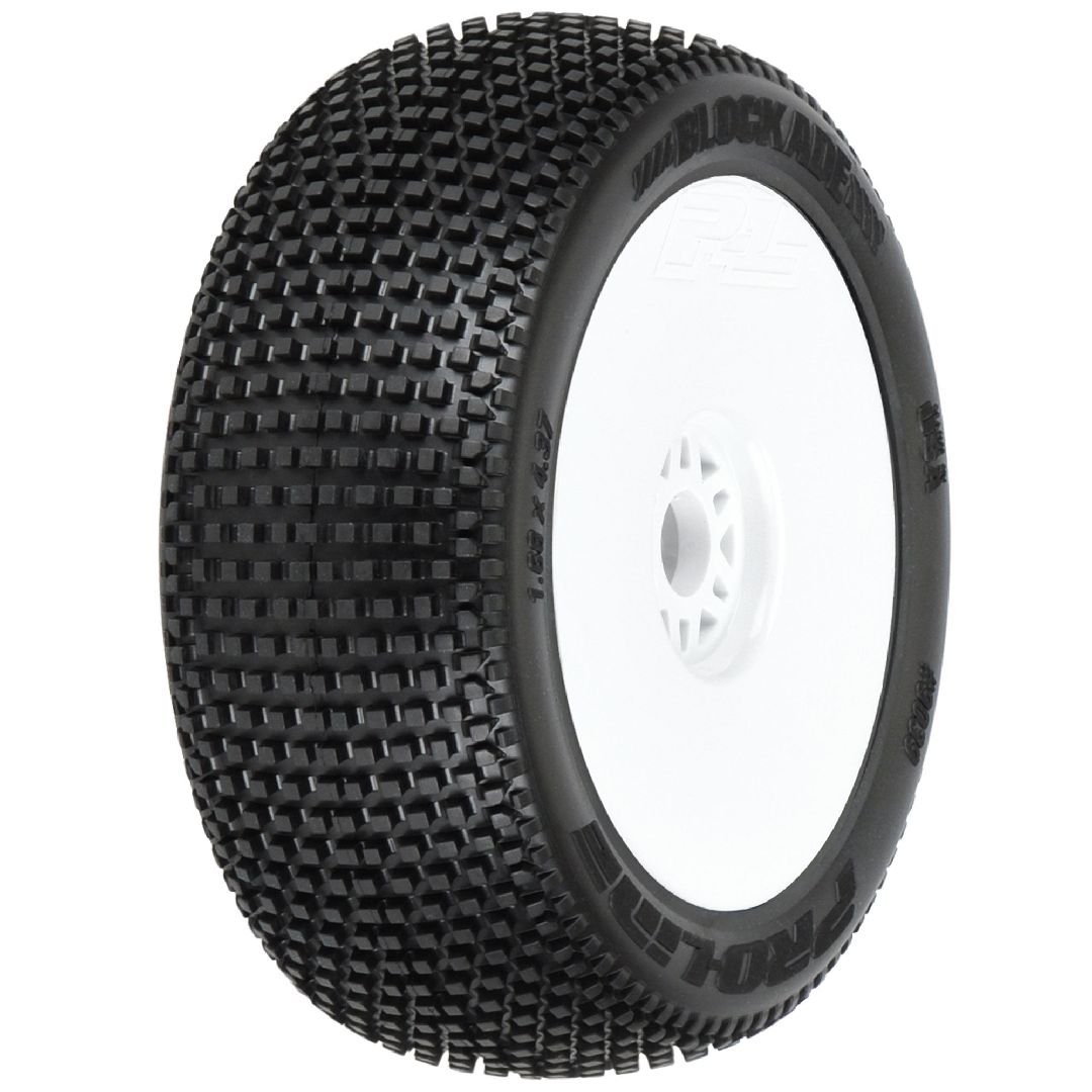 Pro-Line Blockade S3 (Soft) Off-Road Tires on White Wheels (2)