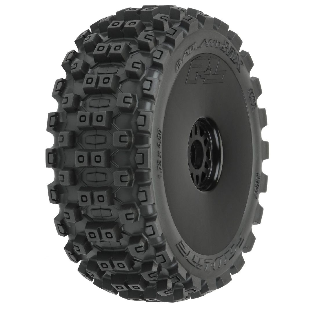Pro-Line Badlands (Medium) Tires on Black Wheels (2)