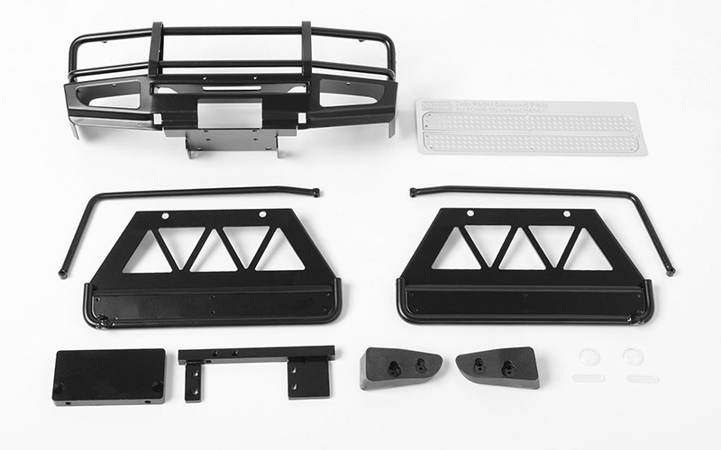 RC4WD Trifecta Front Bumper, Sliders and Side Bars for Land Cruiser LC70 Body (Black)