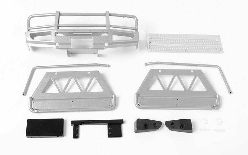 RC4WD Trifecta Front Bumper, Sliders and Side Bars LC70 (Silver) - Click Image to Close