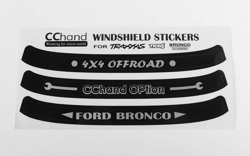 RC4WD Windshield Decals for Traxxas TRX-4 '79 Bronco Ranger XLT - Click Image to Close