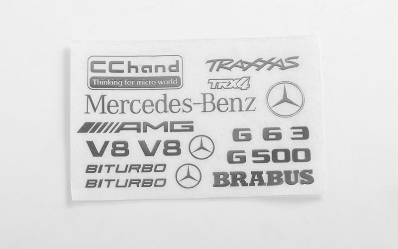 RC4WD Steel Logo Decal Sheet for Traxxas TRX-4 Mercedes-Benz G-500