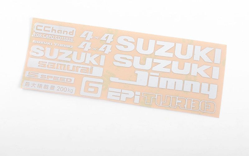 RC4WD Logo Decal Sheet for Capo Racing Samurai 1/6 RC Scale Crawler (White)