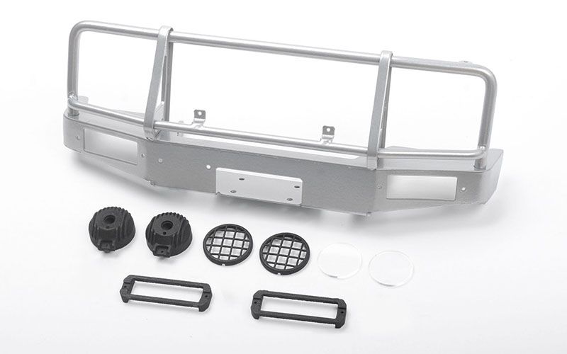 RC4WD Trifecta Bumper w/ Round Lights for Capo Racing Samurai 1/6 RC Scale Crawler (Silver)