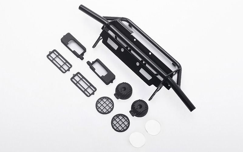 RC4WD Guardian Tube Front Bumper w/ Round Lights for Capo Racing Samurai 1/6 RC Scale Crawler (Black)