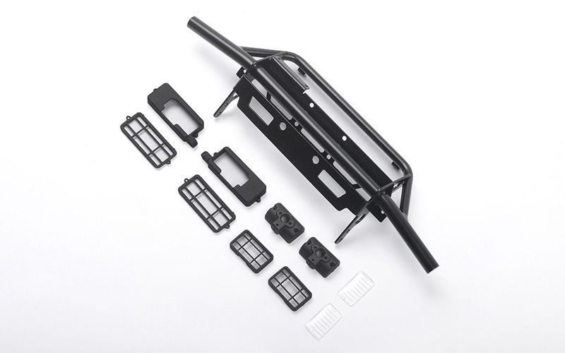 RC4WD Guardian Tube Front Bumper w/ Square Lights for Capo Racing Samurai 1/6 RC Scale Crawler (Black)